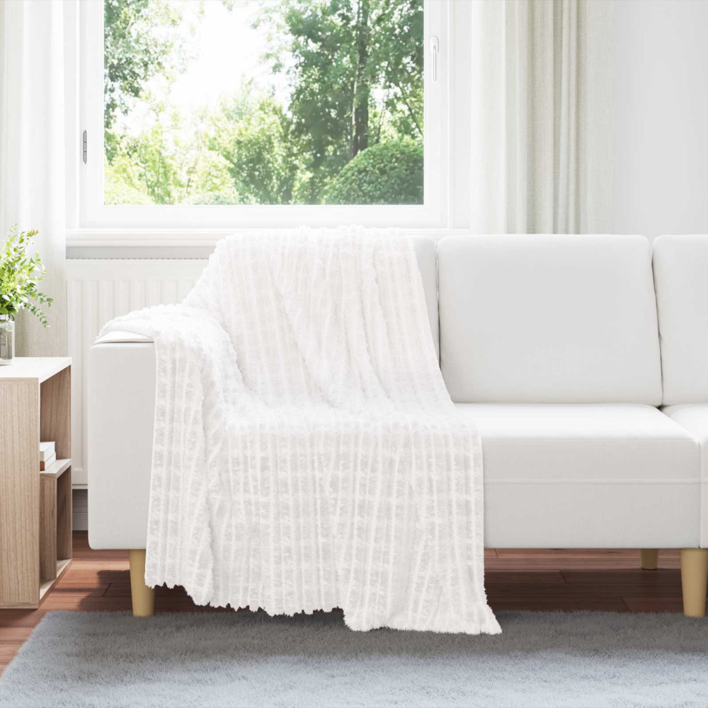 Produktbild för Kastfilt Vit 150 x 130 cm Fleece