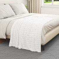 Produktbild för Kastfilt Vit 150 x 130 cm Fleece