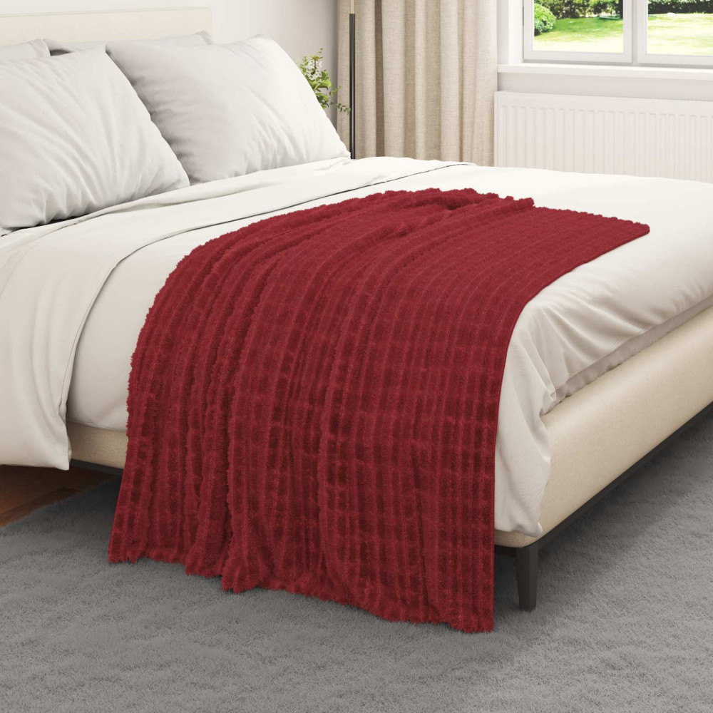 Produktbild för Kastfilt Bordeaux Röd 150 x 130 cm Fleece