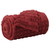 Produktbild för Kastfilt Bordeaux Röd 150 x 130 cm Fleece