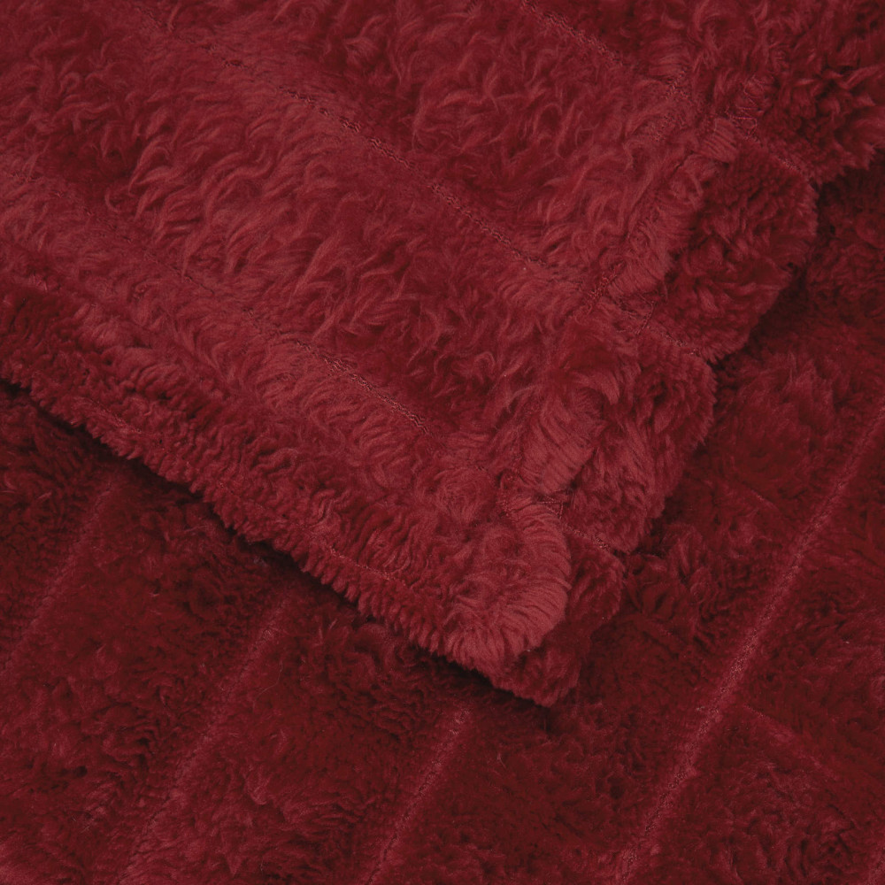 Produktbild för Kastfilt Bordeaux Röd 240 x 220 cm Fleece