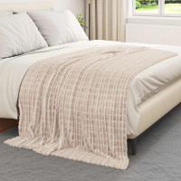 Produktbild för Filtar 6 pcs Beige 200 x 150 cm Fleece