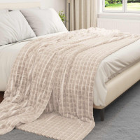 Produktbild för Filtar 6 pcs Beige 240 x 220 cm Fleece