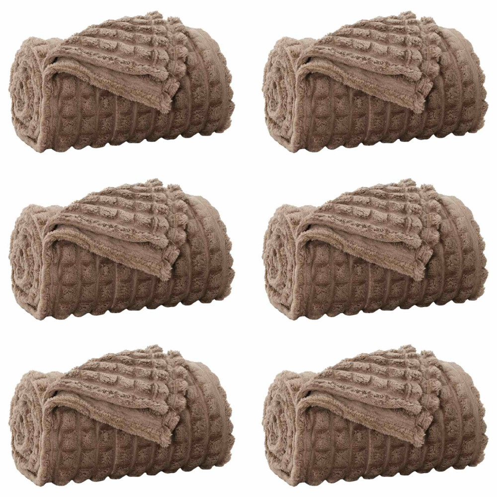 Produktbild för Filtar 6 pcs Kamel 150 x 130 cm Fleece