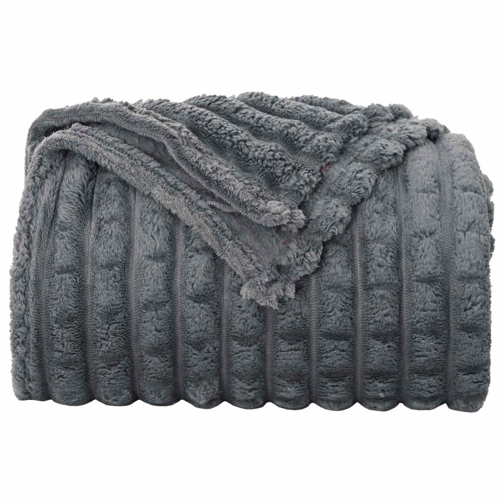 Produktbild för Filtar 6 pcs Mörkgrå 150 x 130 cm Fleece