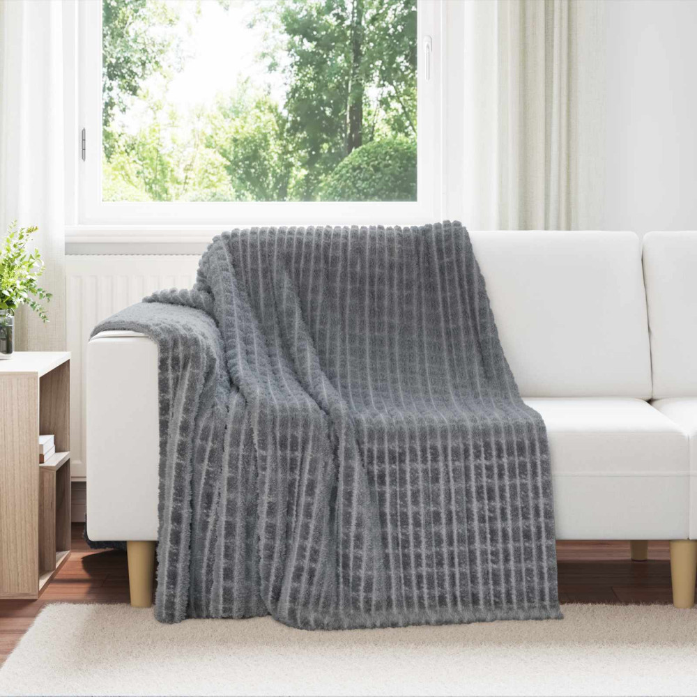 Produktbild för Filtar 6 pcs Mörkgrå 200 x 150 cm Fleece