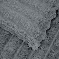 Produktbild för Filtar 6 pcs Mörkgrå 200 x 150 cm Fleece