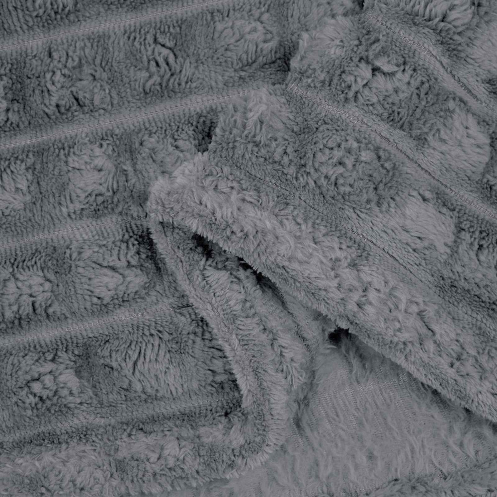 Produktbild för Filtar 6 pcs Mörkgrå 200 x 150 cm Fleece