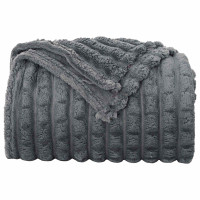 Produktbild för Filtar 6 pcs Mörkgrå 240 x 220 cm Fleece