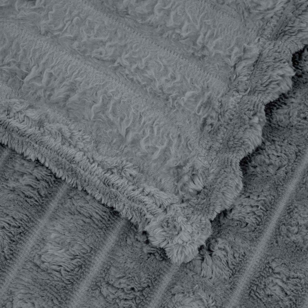 Produktbild för Filtar 6 pcs Mörkgrå 270 x 240 cm Fleece