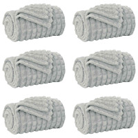 Produktbild för Filtar 6 pcs Grå 240 x 220 cm Fleece