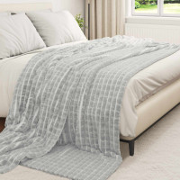 Produktbild för Filtar 6 pcs Grå 240 x 220 cm Fleece