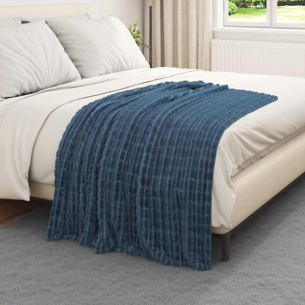 Produktbild för Filtar 6 pcs Mörkblå 150 x 130 cm Fleece