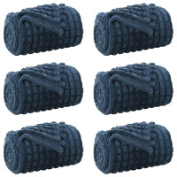Produktbild för Filtar 6 pcs Mörkblå 240 x 220 cm Fleece