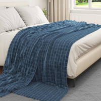 Produktbild för Filtar 6 pcs Mörkblå 240 x 220 cm Fleece
