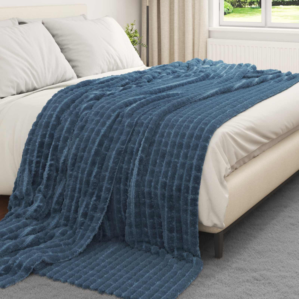 Produktbild för Filtar 6 pcs Mörkblå 270 x 240 cm Fleece