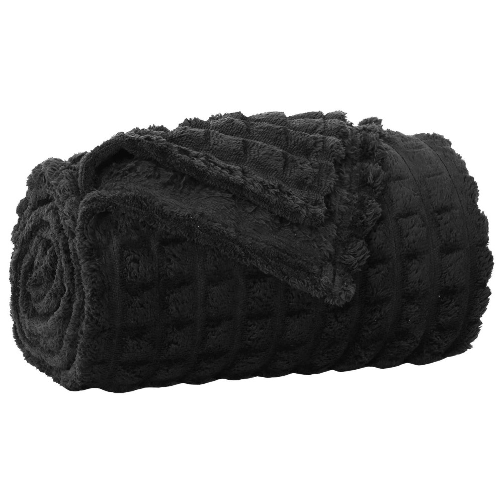 Produktbild för Filtar 6 pcs Svart 150 x 130 cm Fleece