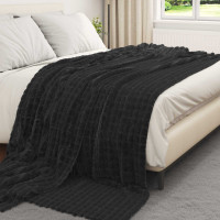 Produktbild för Filtar 6 pcs Svart 270 x 240 cm Fleece