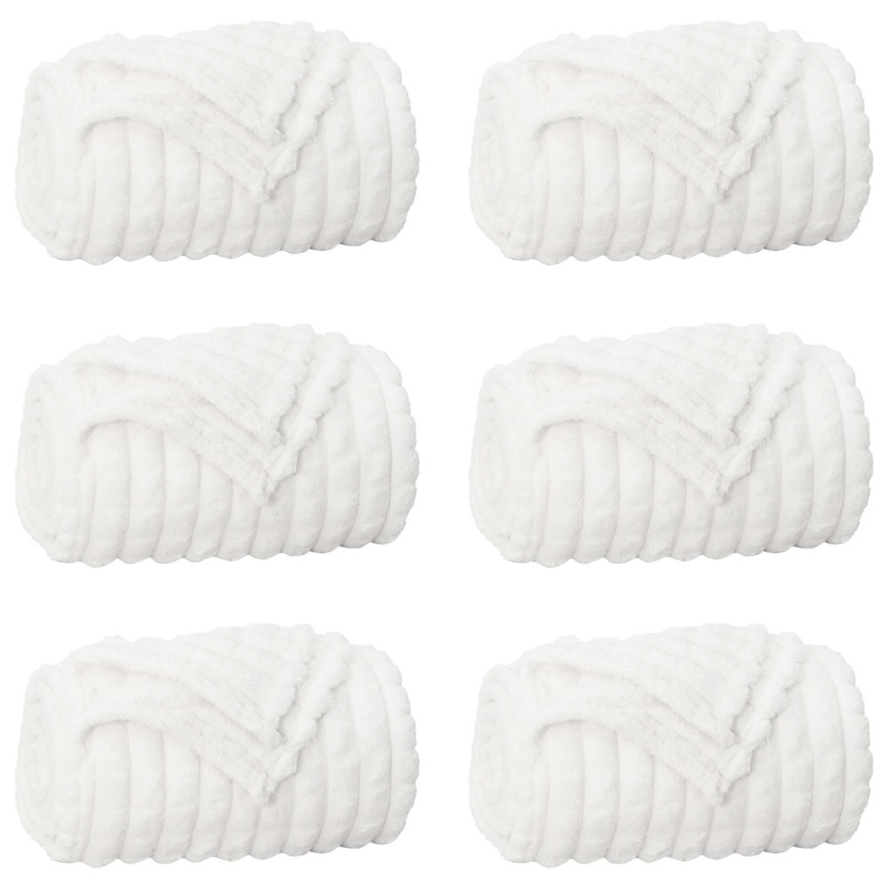 Produktbild för Filtar 6 pcs Vit 270 x 240 cm Fleece