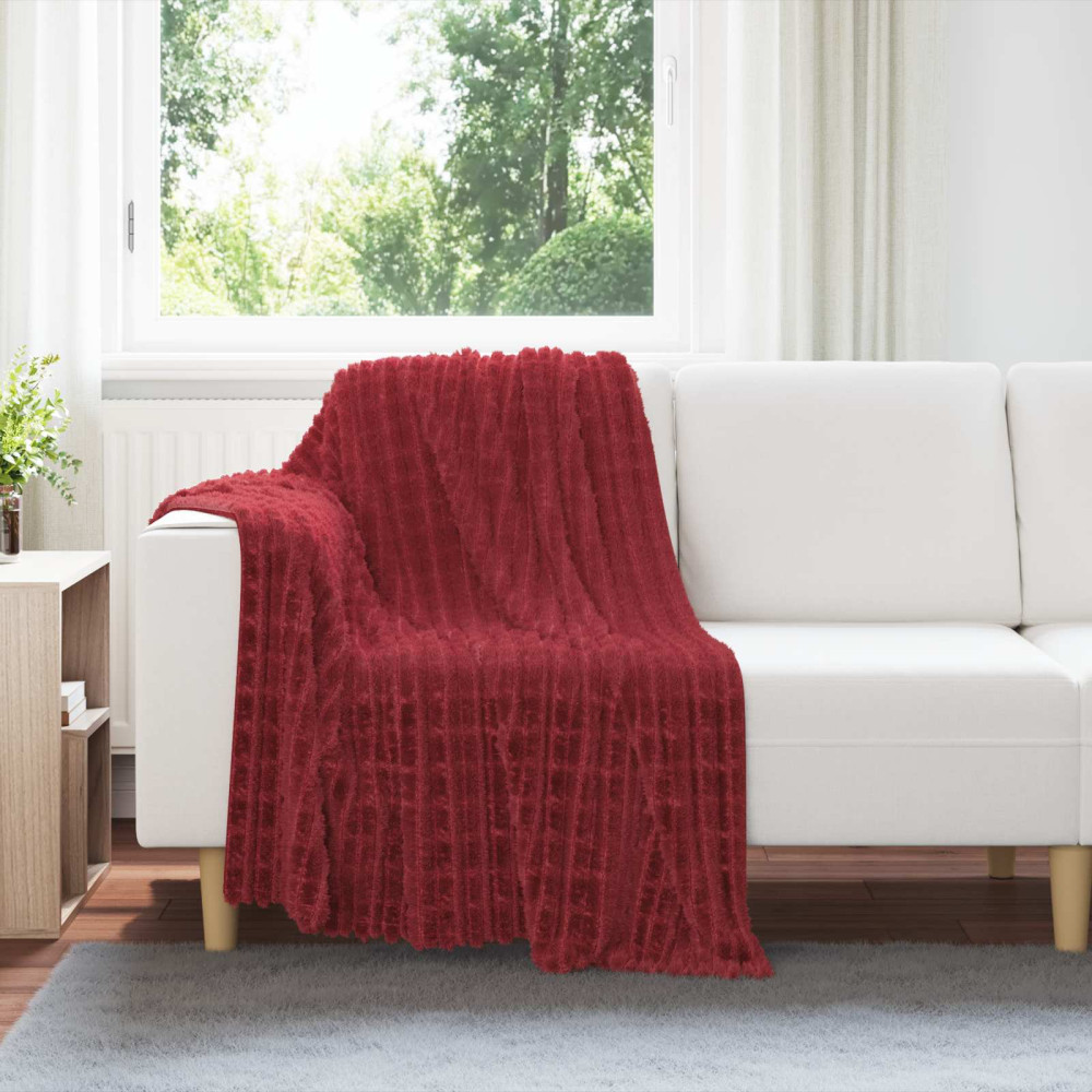 Produktbild för Filtar 6 pcs Bordeaux Röd 150 x 130 cm Fleece
