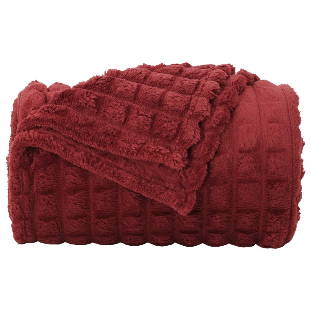 Produktbild för Filtar 6 pcs Bordeaux Röd 150 x 130 cm Fleece
