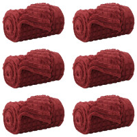 Produktbild för Filtar 6 pcs Bordeaux Röd 200 x 150 cm Fleece