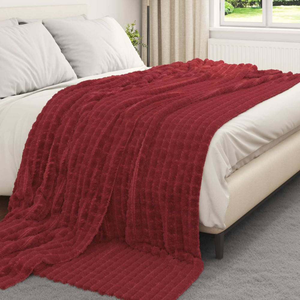Produktbild för Filtar 6 pcs Bordeaux Röd 270 x 240 cm Fleece