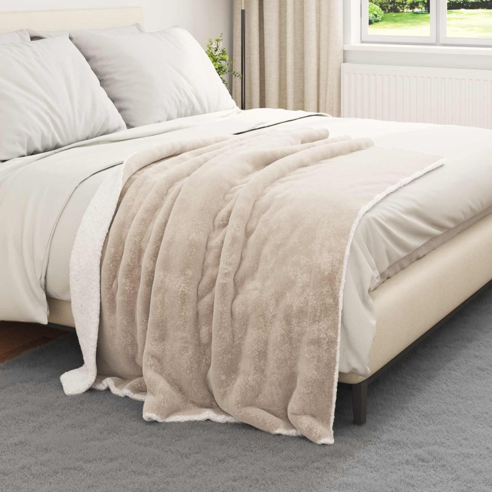 Produktbild för Kastfilt Beige 130 x 150 cm Fleece
