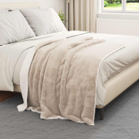 Produktbild för Kastfilt Beige 130 x 150 cm Fleece