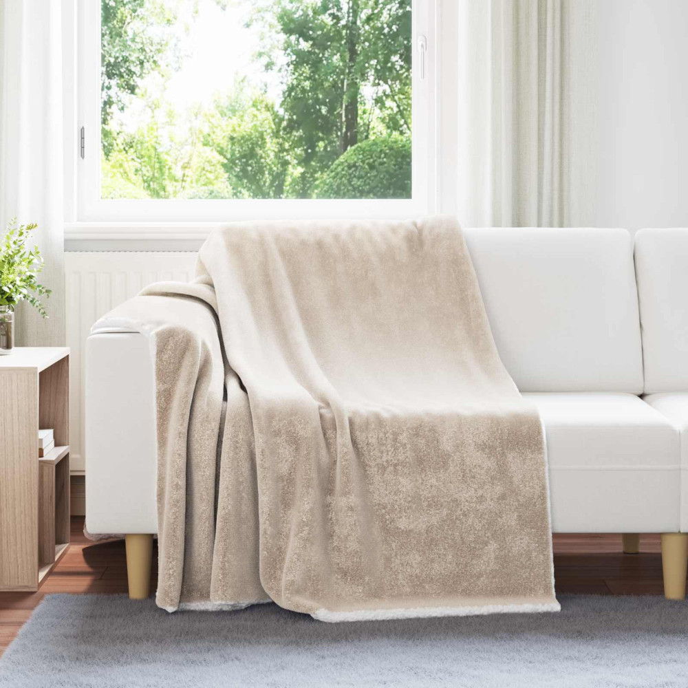 Produktbild för Kastfilt Beige 150 x 200 cm Fleece