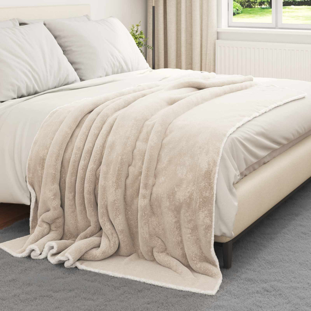 Produktbild för Kastfilt Beige 150 x 200 cm Fleece