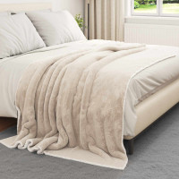 Produktbild för Kastfilt Beige 150 x 200 cm Fleece
