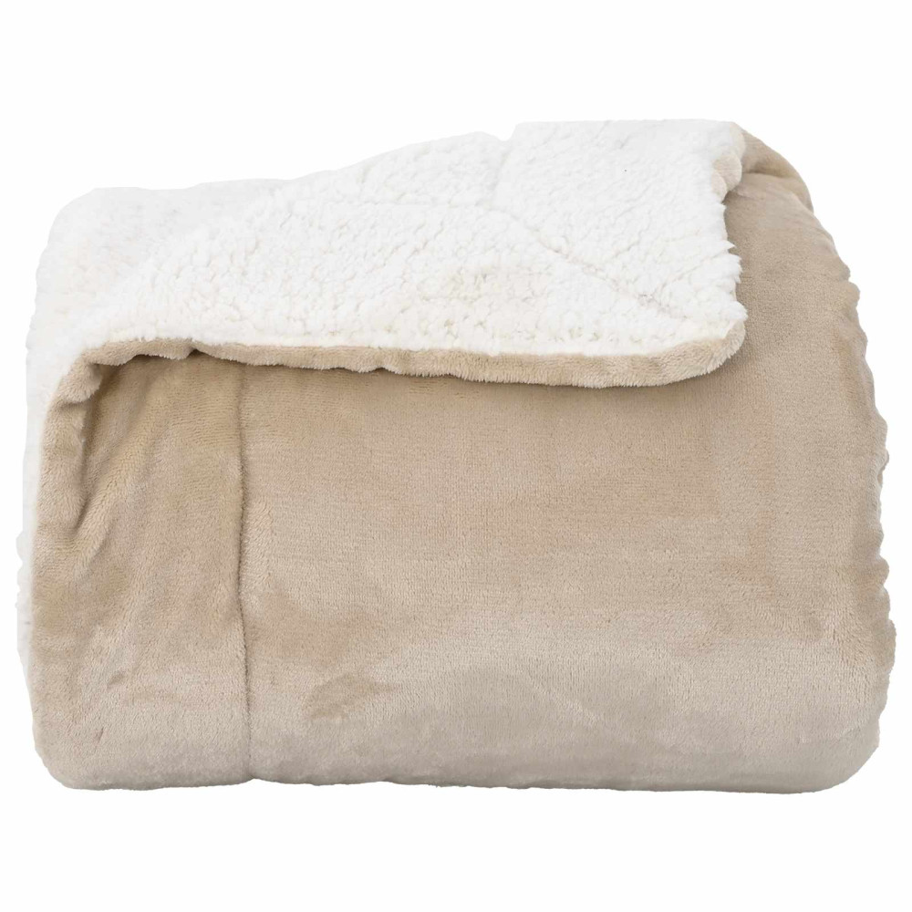 Produktbild för Kastfilt Beige 150 x 200 cm Fleece