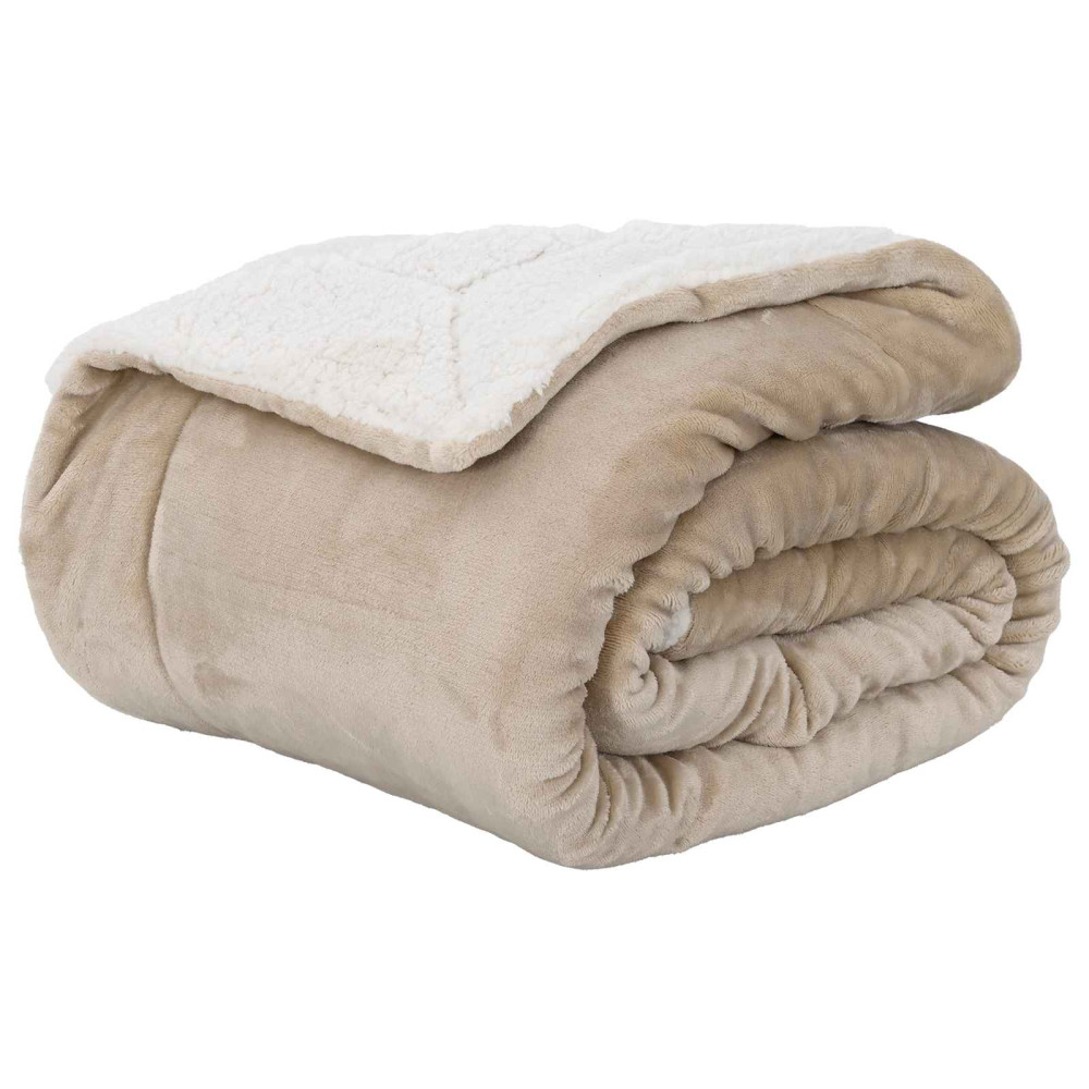Produktbild för Kastfilt Beige 220 x 240 cm Fleece