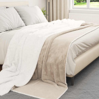 Produktbild för Kastfilt Beige 220 x 240 cm Fleece