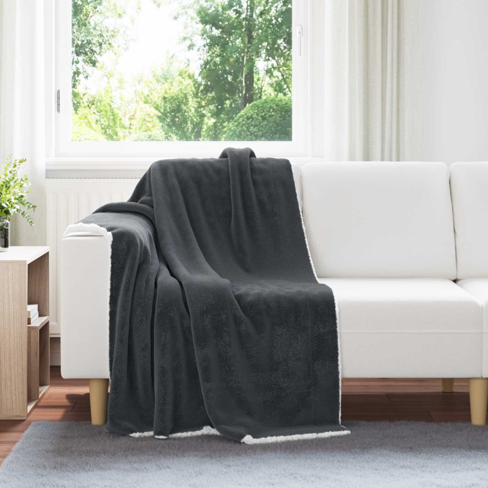 Produktbild för Kastfilt Mörkgrå 130 x 150 cm Fleece