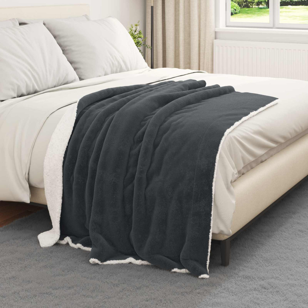 Produktbild för Kastfilt Mörkgrå 130 x 150 cm Fleece