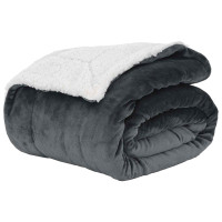 Produktbild för Kastfilt Mörkgrå 240 x 270 cm Fleece