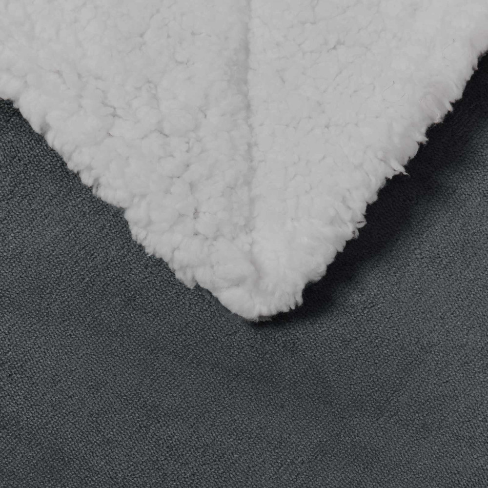 Produktbild för Kastfilt Mörkgrå 240 x 270 cm Fleece