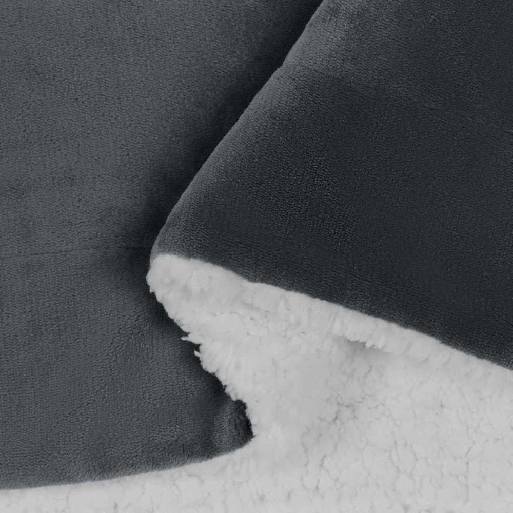 Produktbild för Kastfilt Mörkgrå 240 x 270 cm Fleece