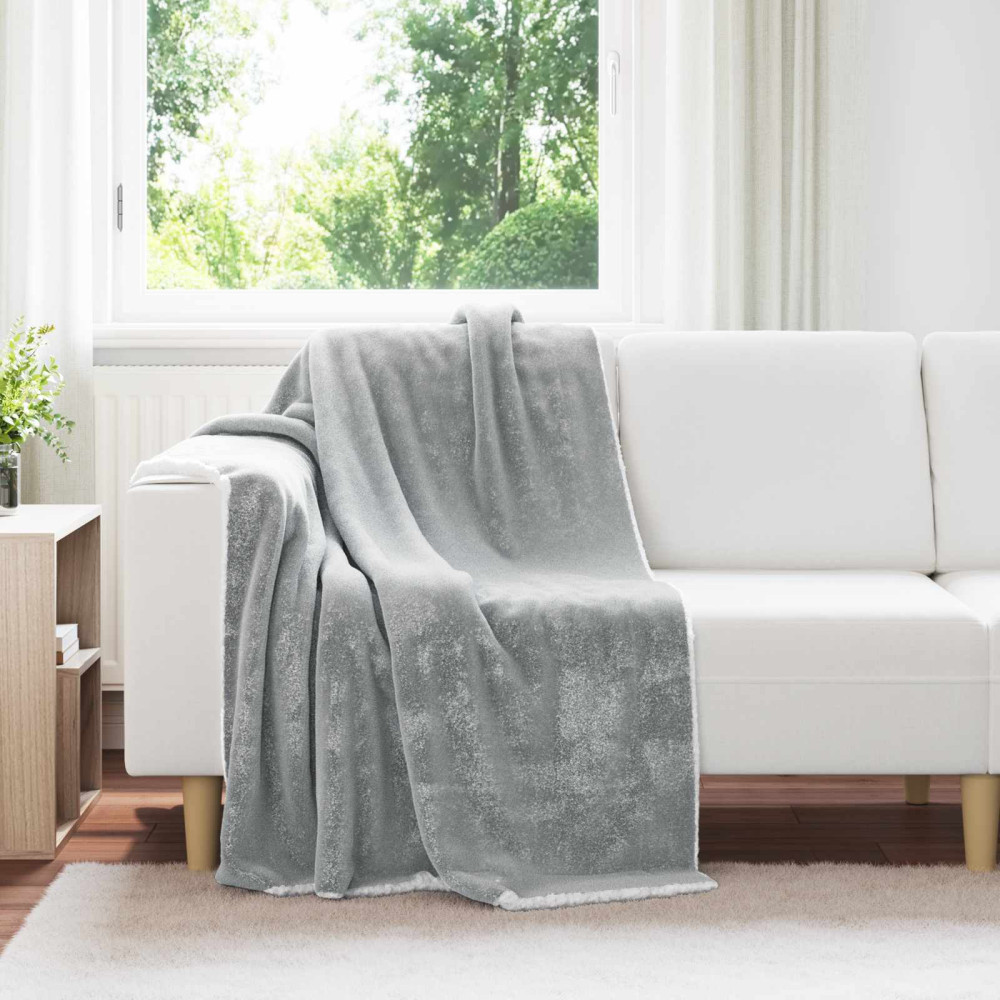Produktbild för Kastfilt Grå 130 x 150 cm Fleece