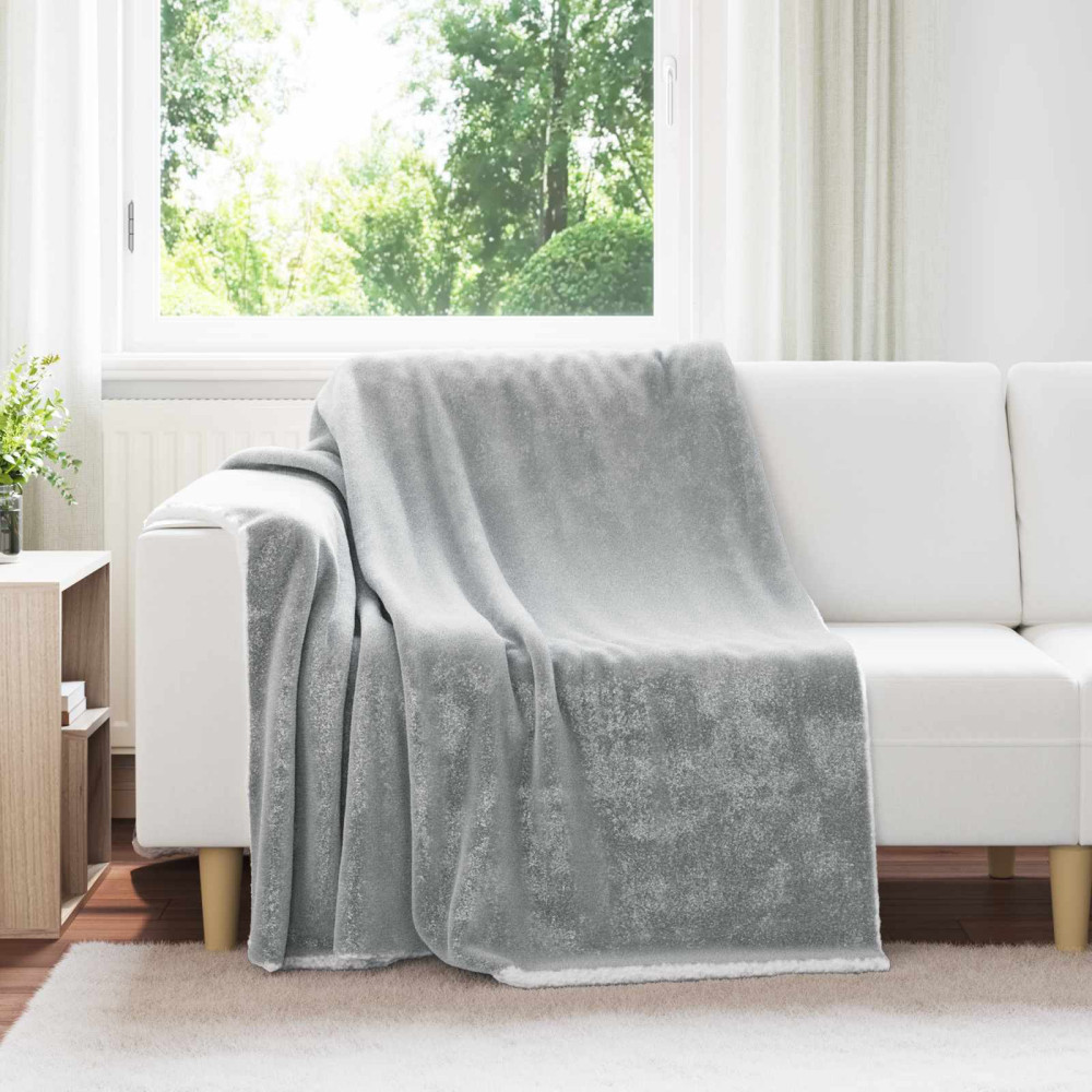 Produktbild för Kastfilt Grå 150 x 200 cm Fleece