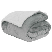 Produktbild för Kastfilt Grå 150 x 200 cm Fleece