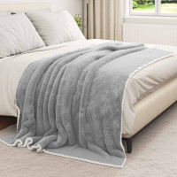 Produktbild för Kastfilt Grå 150 x 200 cm Fleece