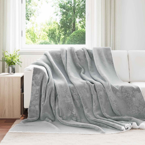 vidaXL Kastfilt Grå 240 x 270 cm Fleece