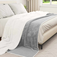 Produktbild för Kastfilt Grå 240 x 270 cm Fleece