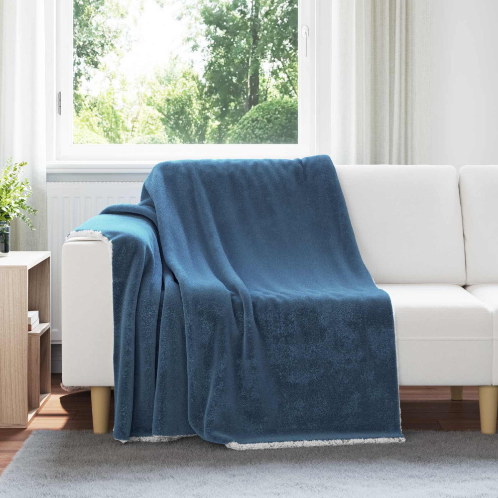 Produktbild för Kastfilt Mörkblå 150 x 200 cm Fleece