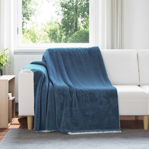 vidaXL Kastfilt Mörkblå 150 x 200 cm Fleece