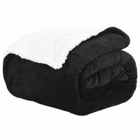 Produktbild för Kastfilt Svart 130 x 150 cm Fleece