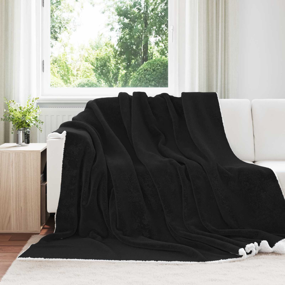 Produktbild för Kastfilt Svart 240 x 270 cm Fleece